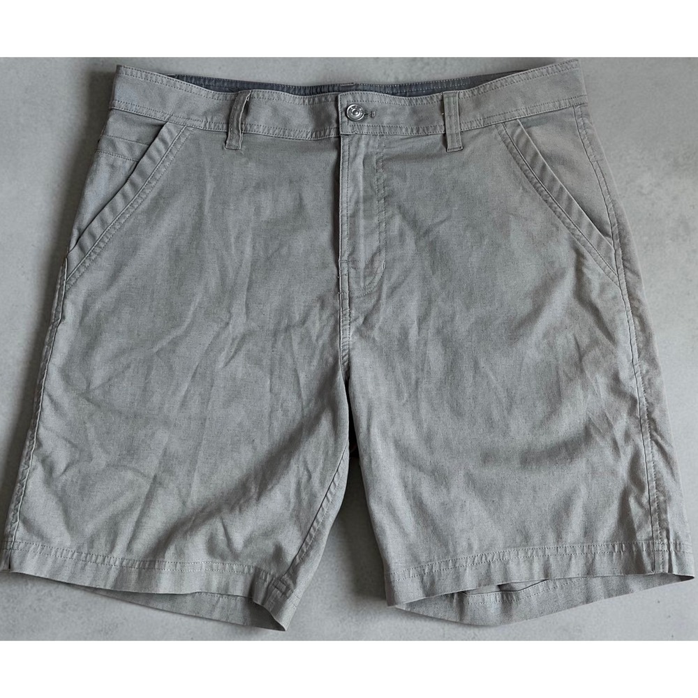 Prana Zion Shorts Mens 34 Gray Standard Fit Outdoor Hiking Casual 8 Inch Inseam